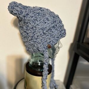 Cozy Blue Knit Beanie with Ear Flaps